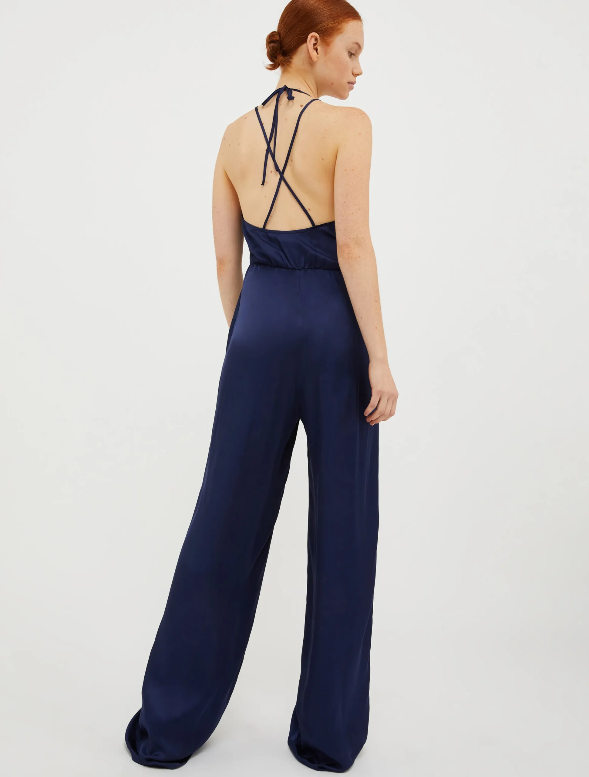 Satin palazzo jumpsuit