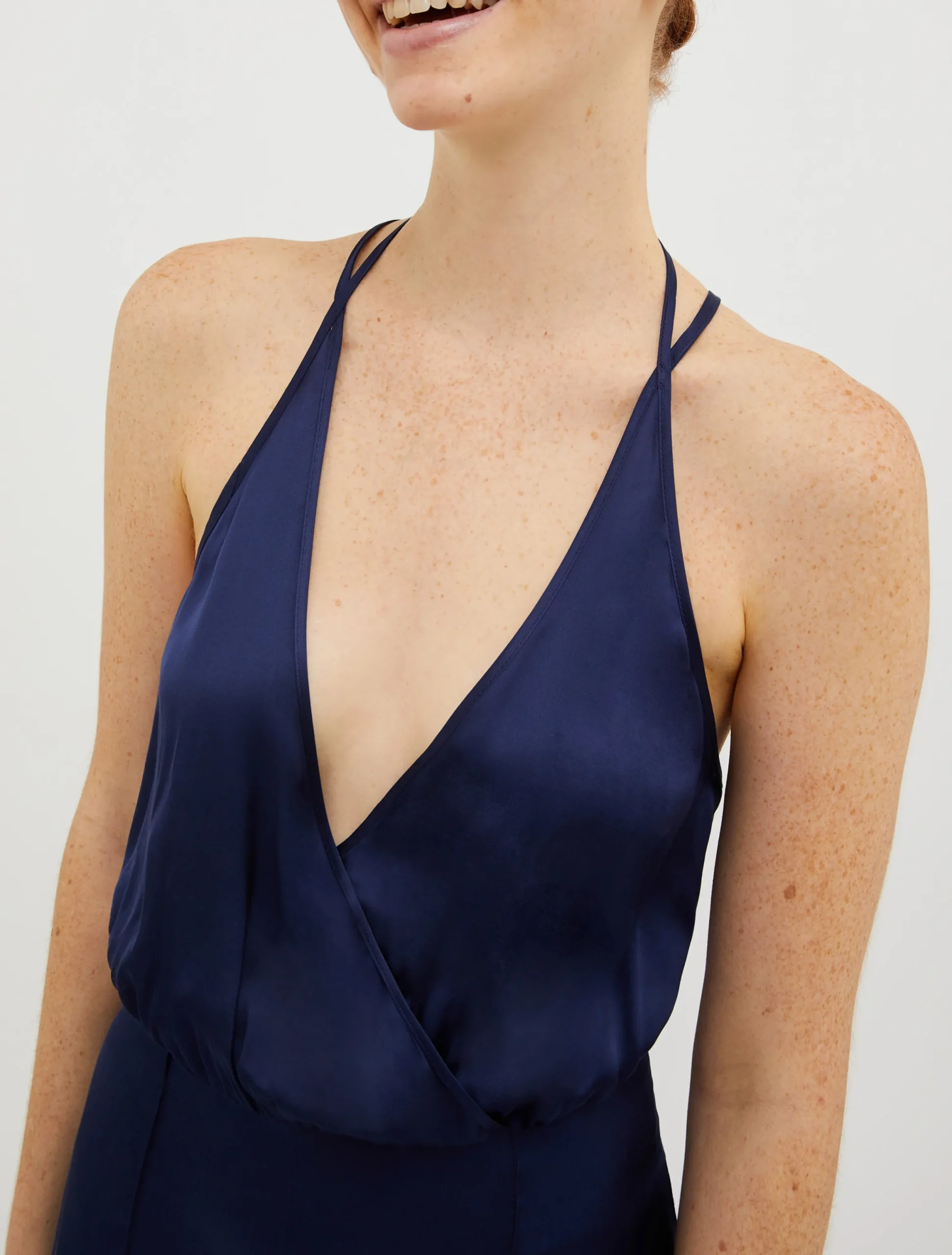 Satin palazzo jumpsuit