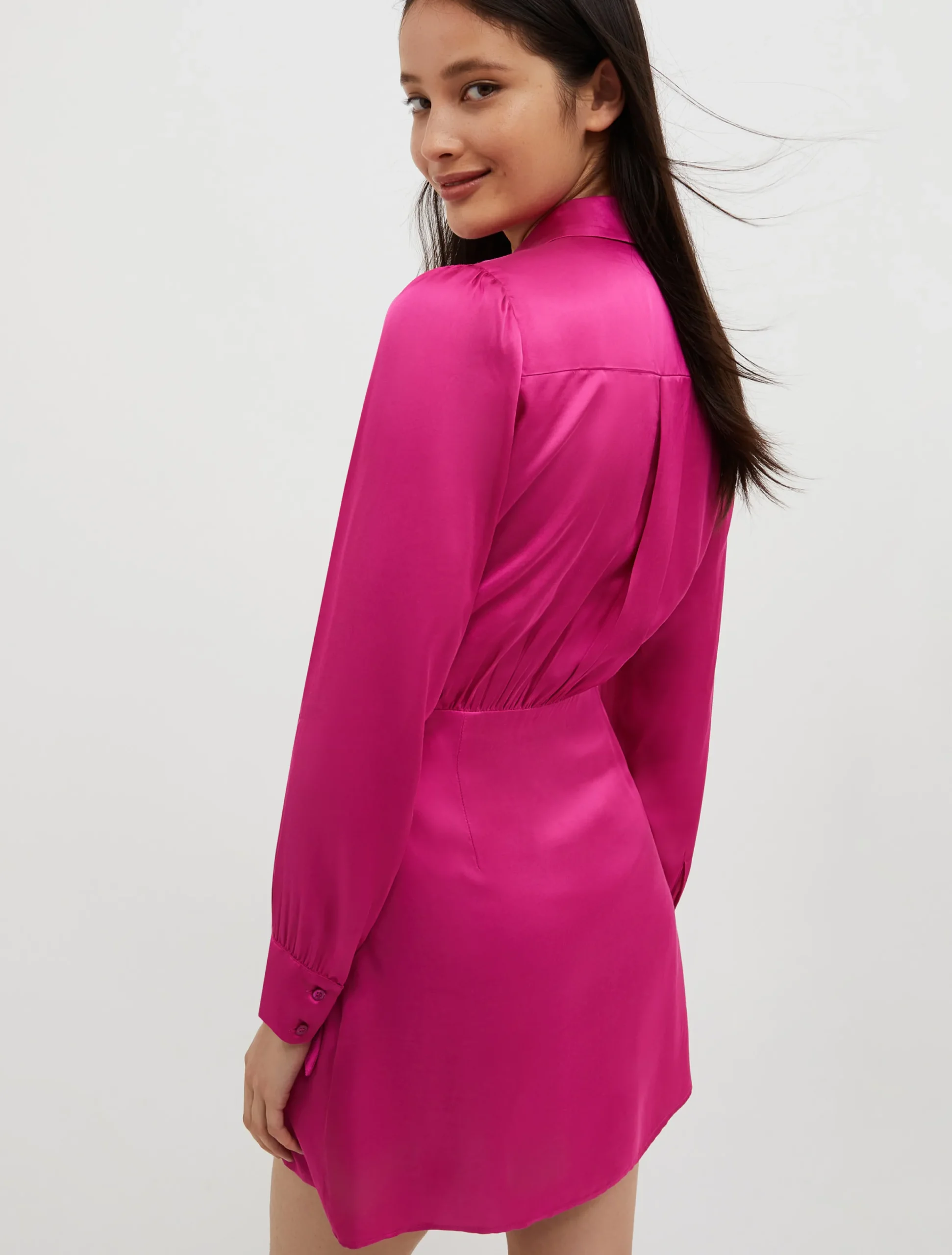 Satin wrap dress