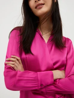 Satin wrap dress