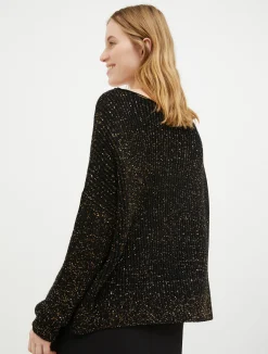 Sequinned wool-blend jumper