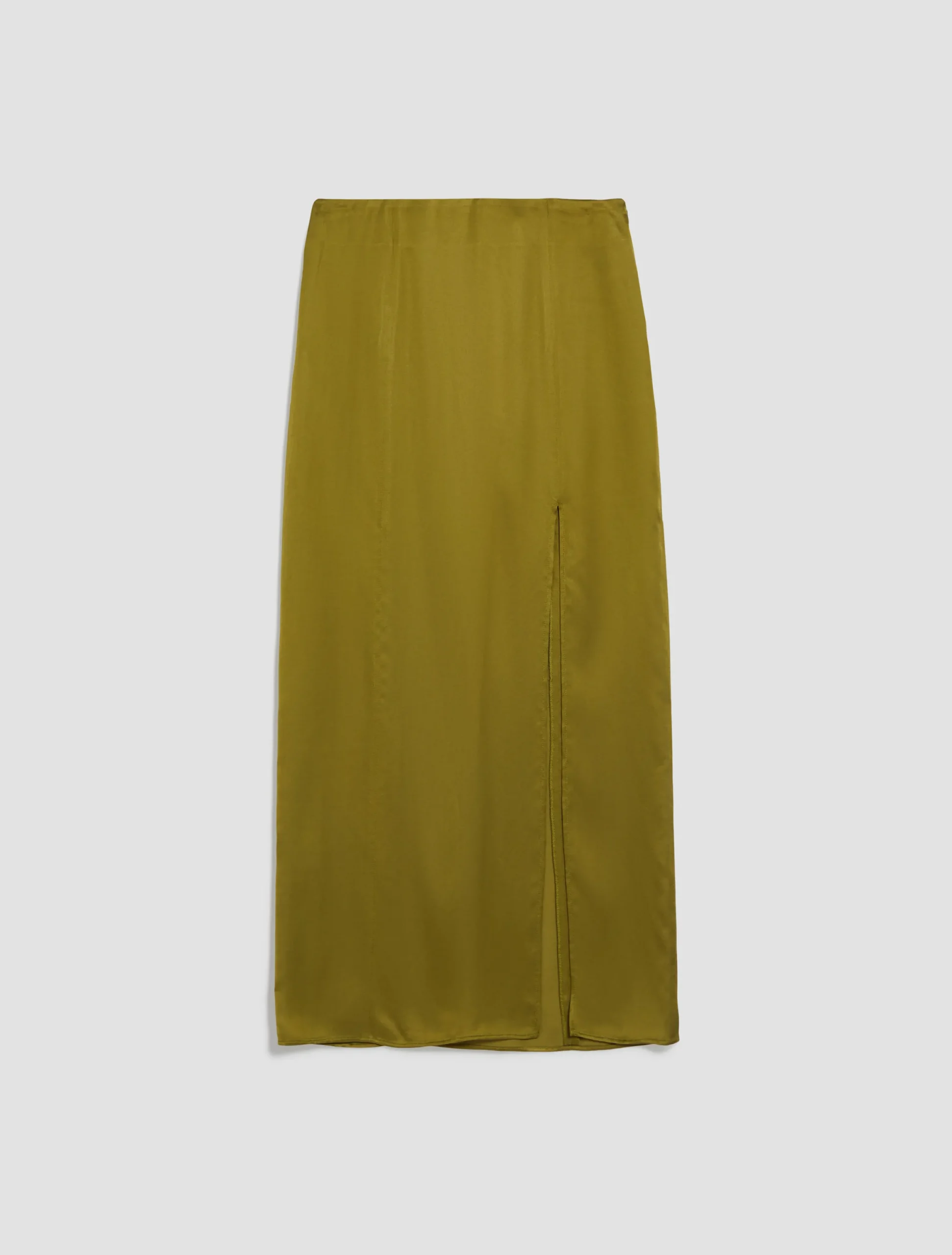 Side-slit satin skirt