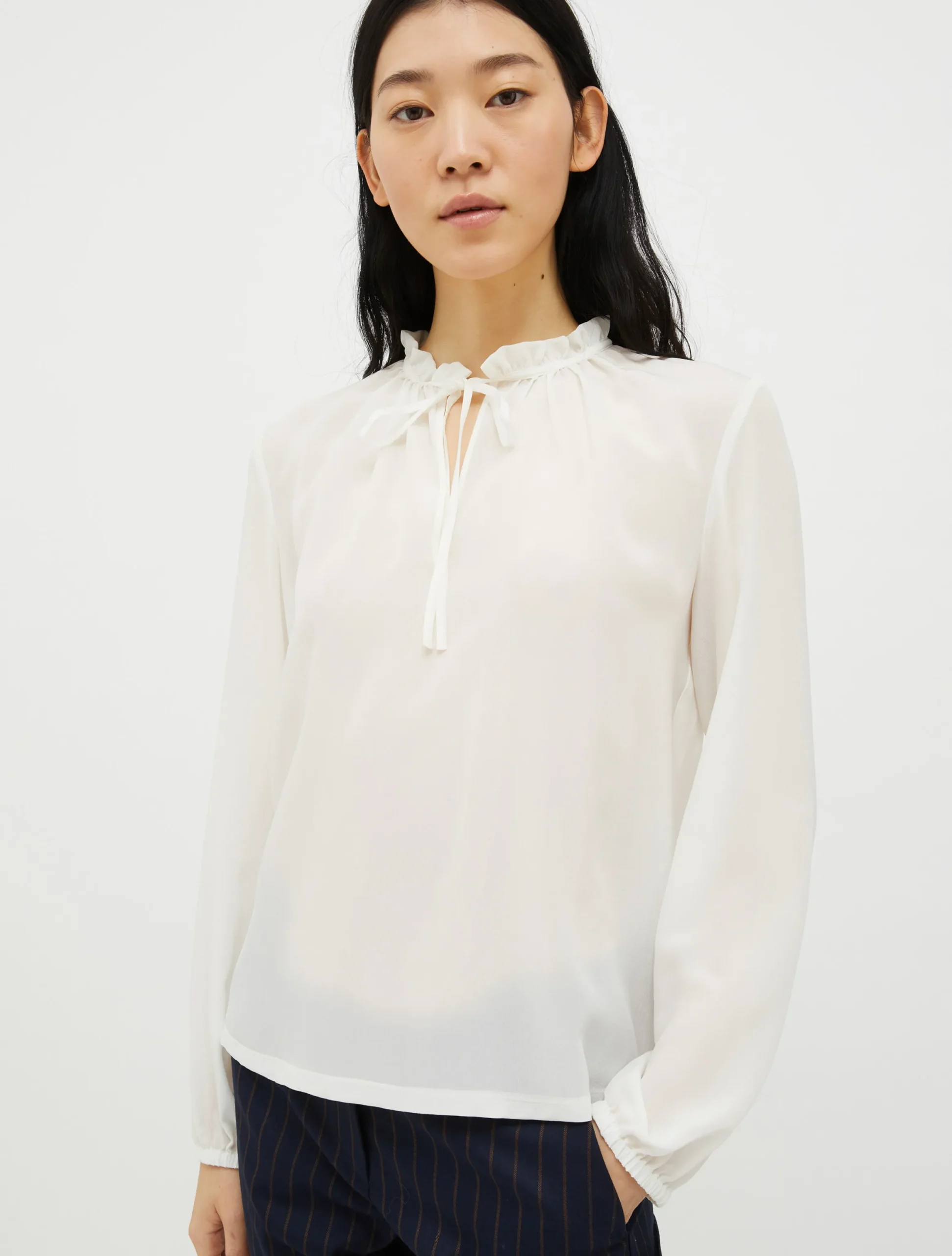 Silk and jersey blouse