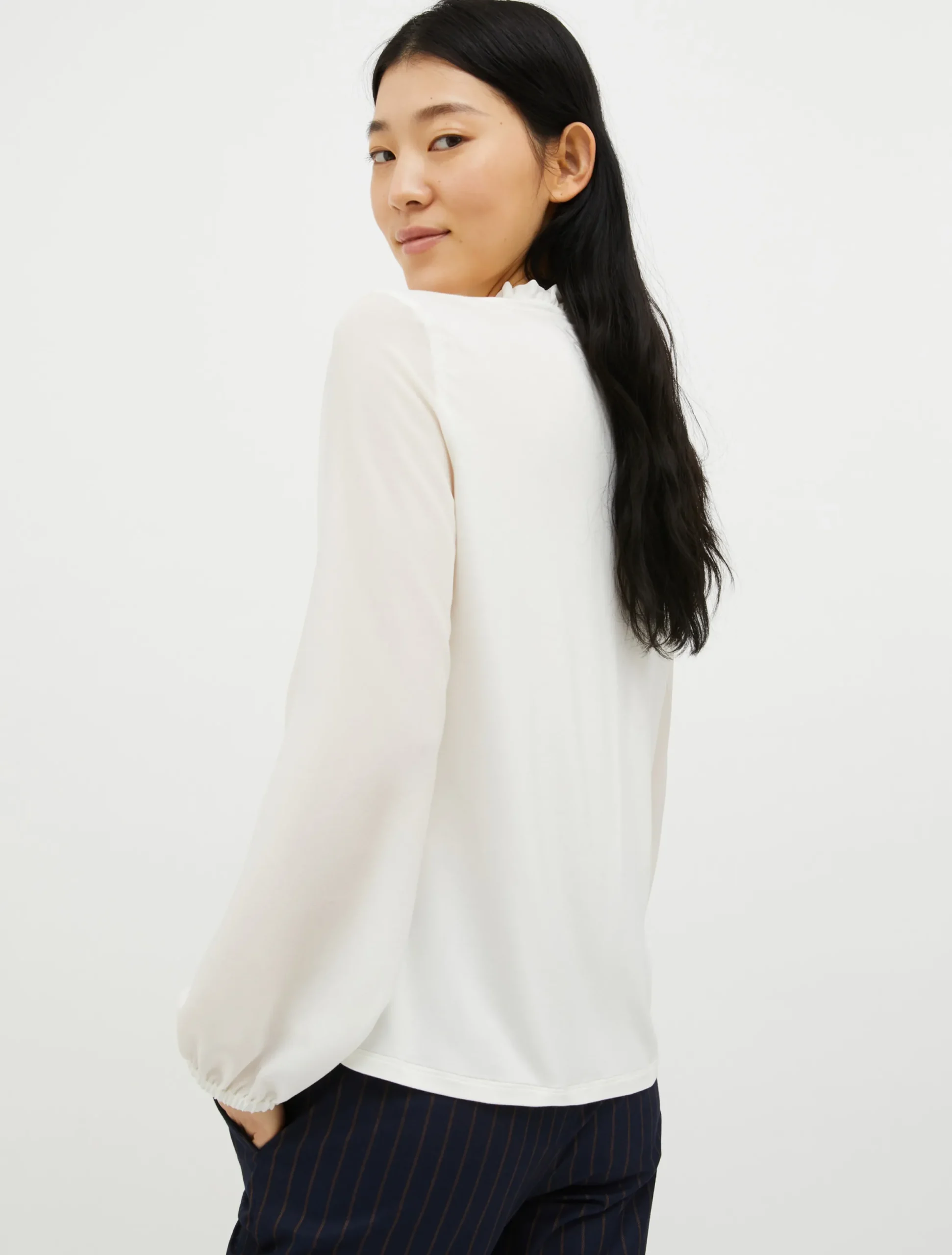 Silk and jersey blouse