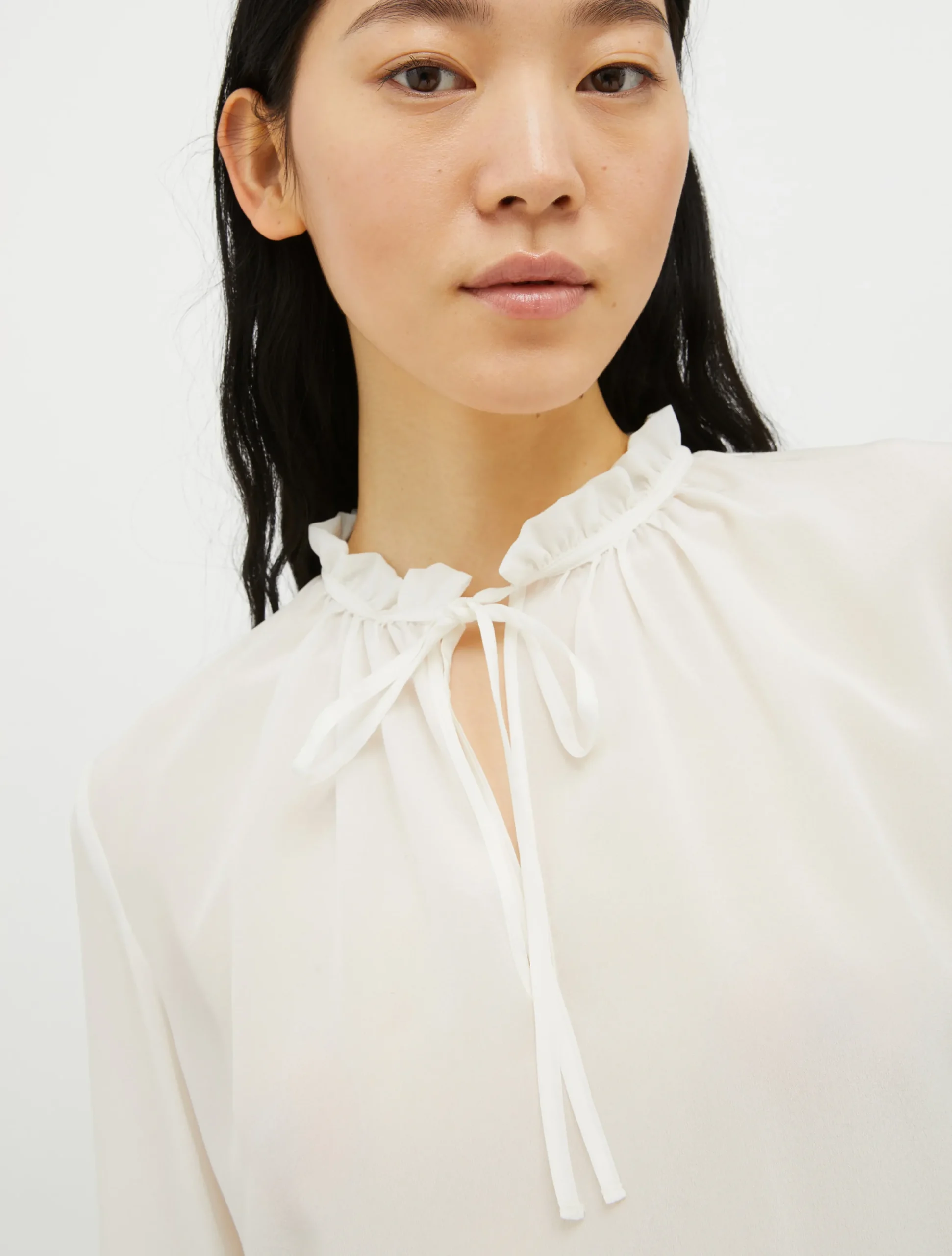 Silk and jersey blouse