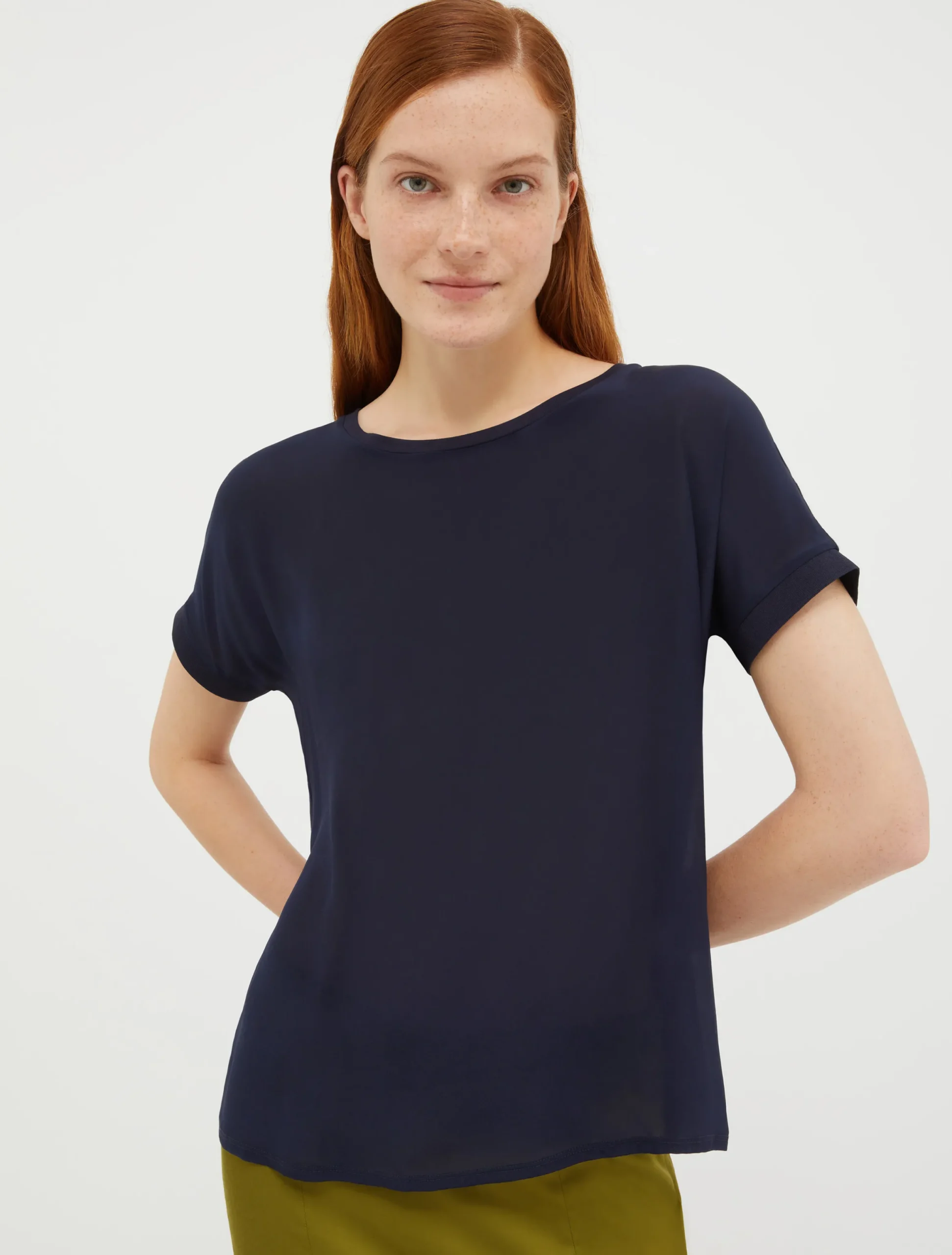 Silk and jersey T-shirt