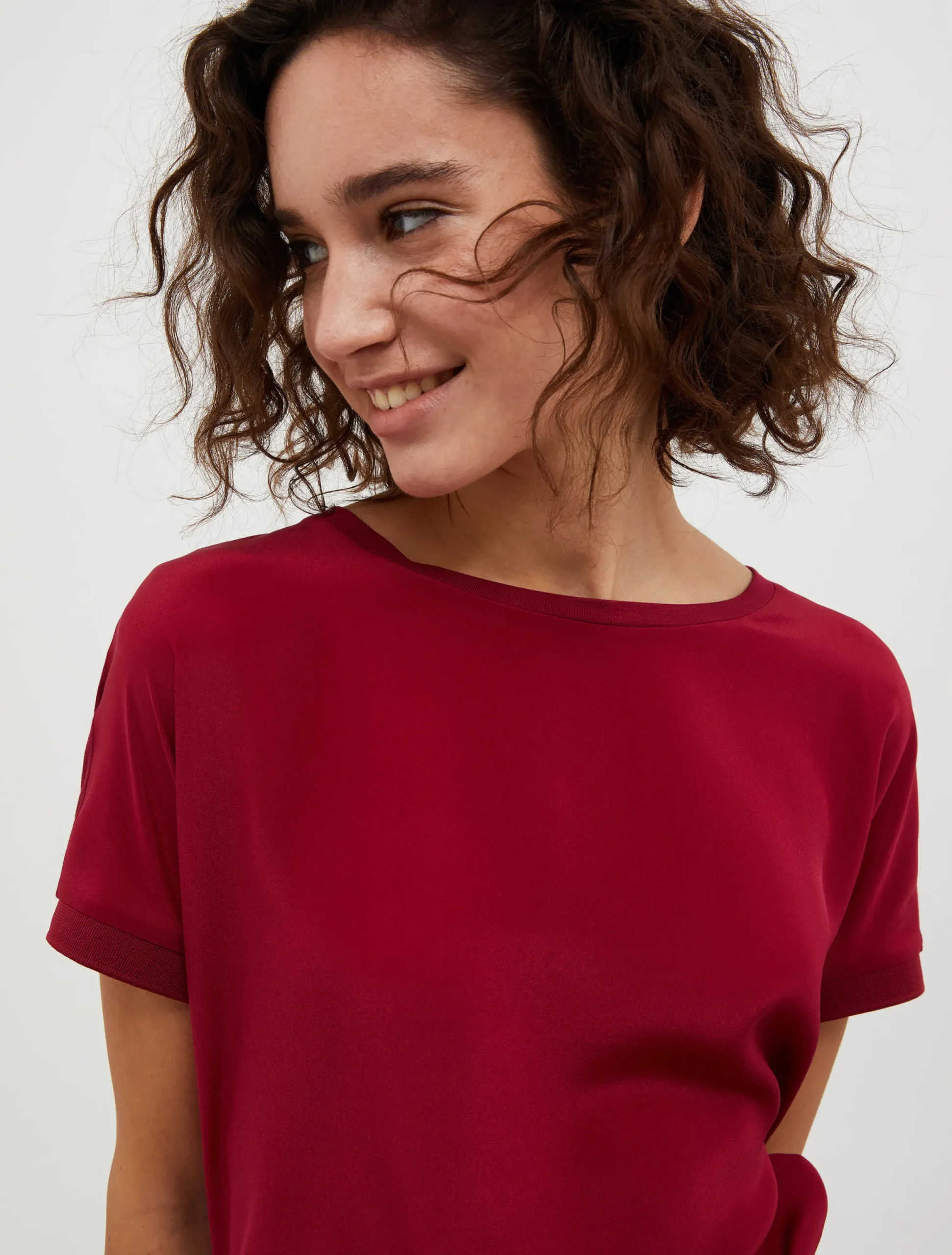 Silk and jersey T-shirt