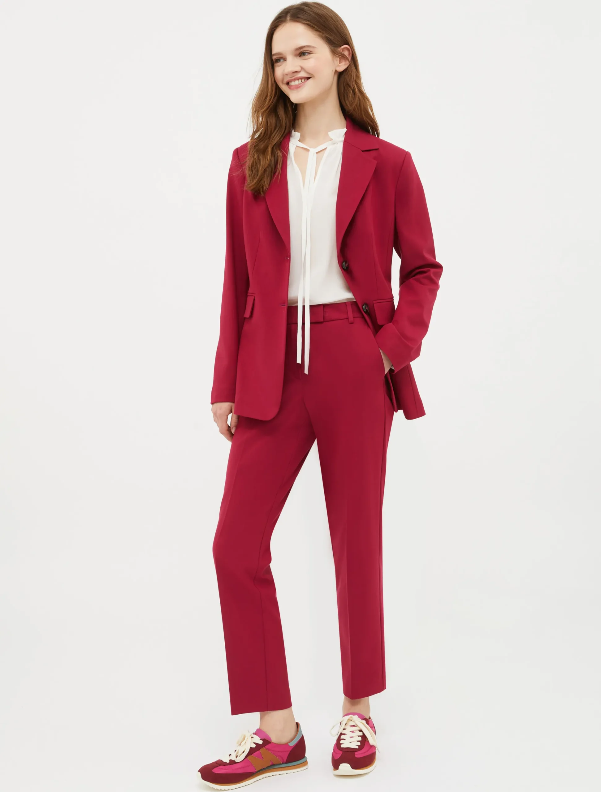 Silk crêpe de Chine and jersey blouse