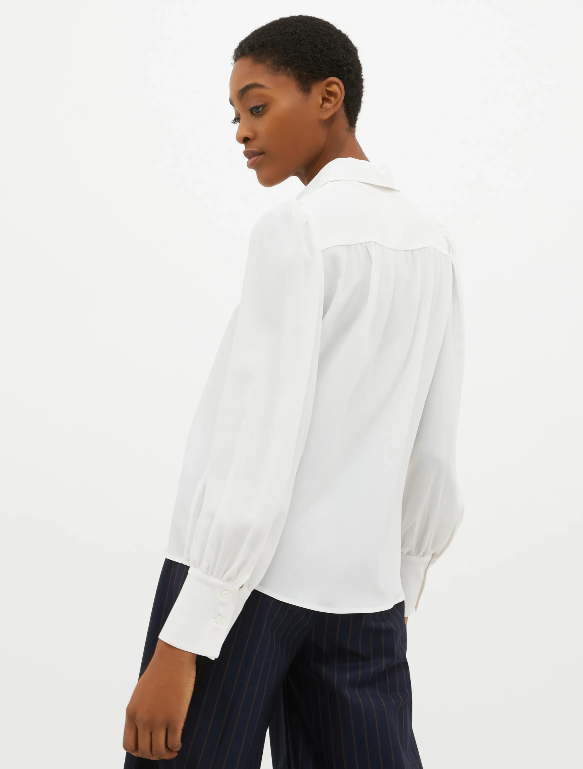 Silk-blend crêpe-de-Chine shirt