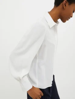 Silk-blend crêpe-de-Chine shirt