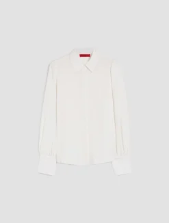 Silk-blend crêpe-de-Chine shirt