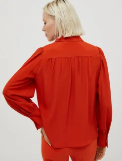 Silk-blend crêpe-de-Chine shirt