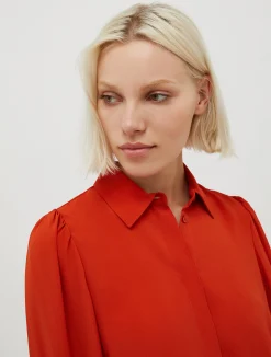 Silk-blend crêpe-de-Chine shirt