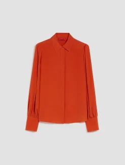 Silk-blend crêpe-de-Chine shirt