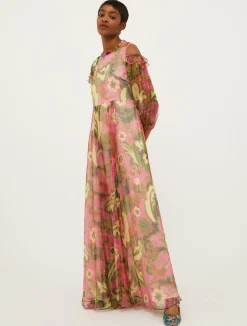 Silk-crepon maxi dress
