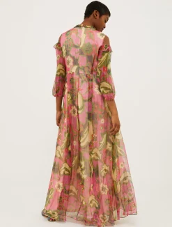 Silk-crepon maxi dress