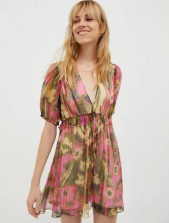 Silk-crepon mini dress