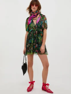 Silk-crepon mini dress