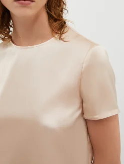 Silk-satin T-shirt