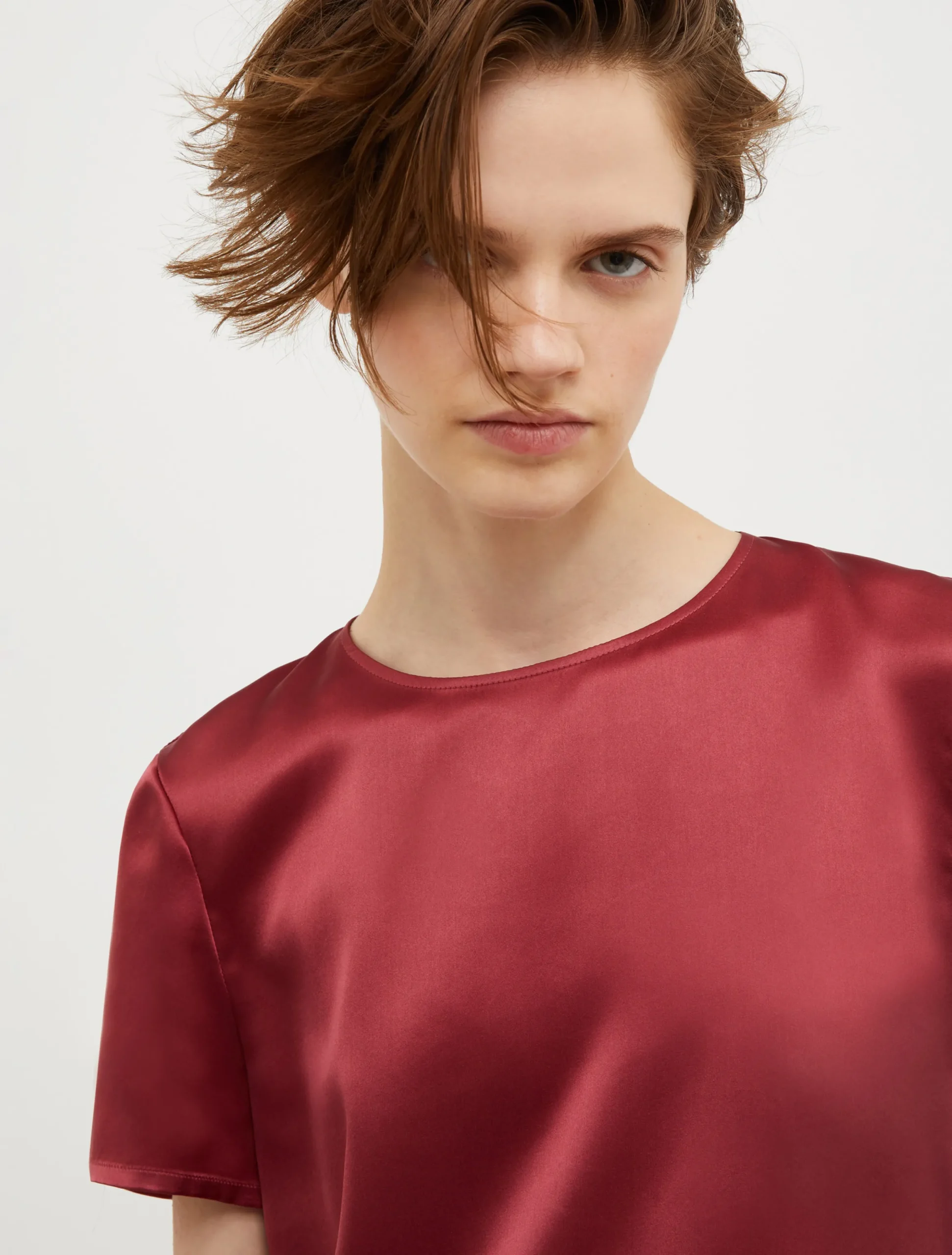 Silk-satin T-shirt
