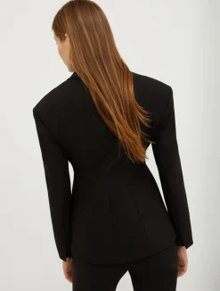 Single-breasted canvas blazer