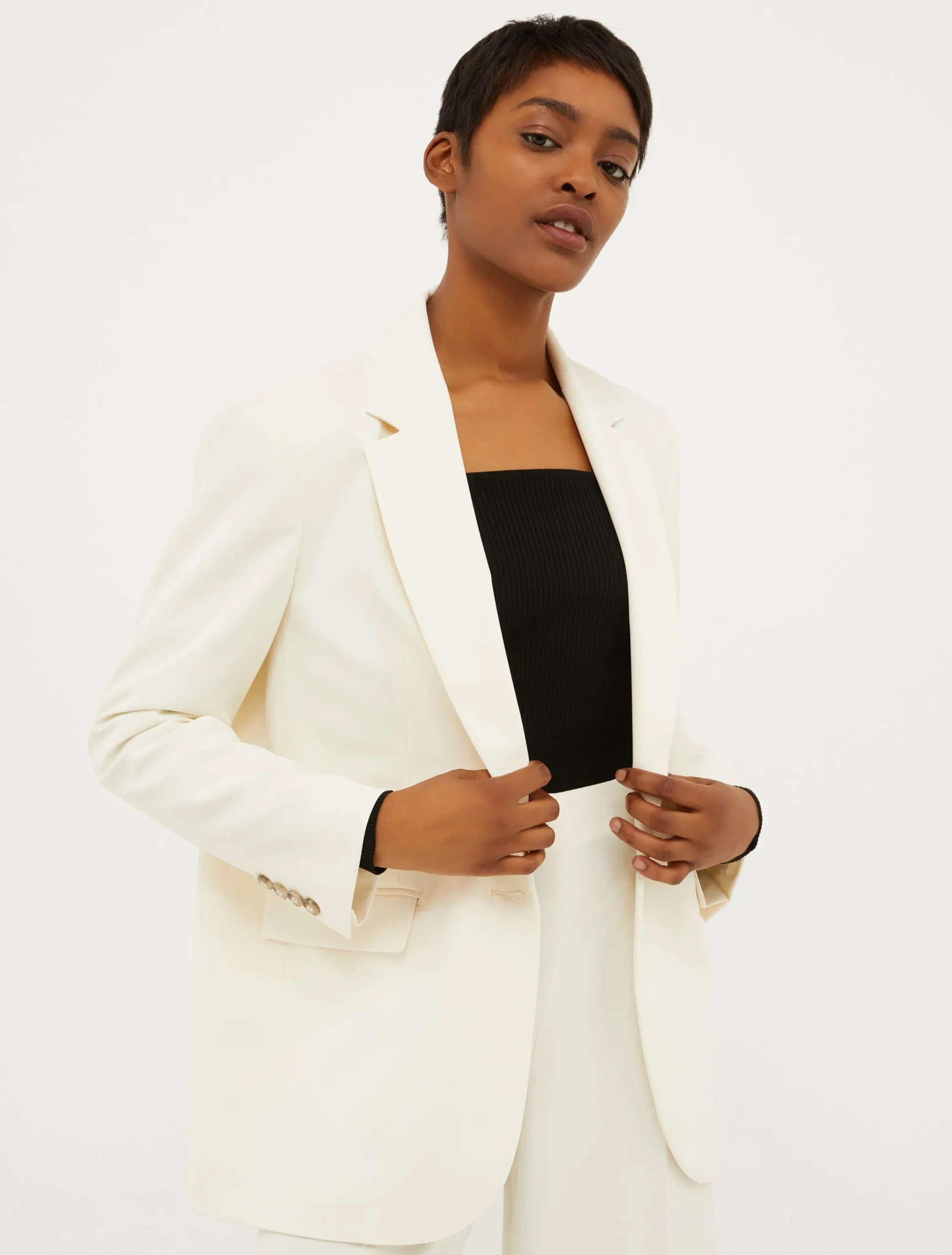 Single-breasted crêpe blazer