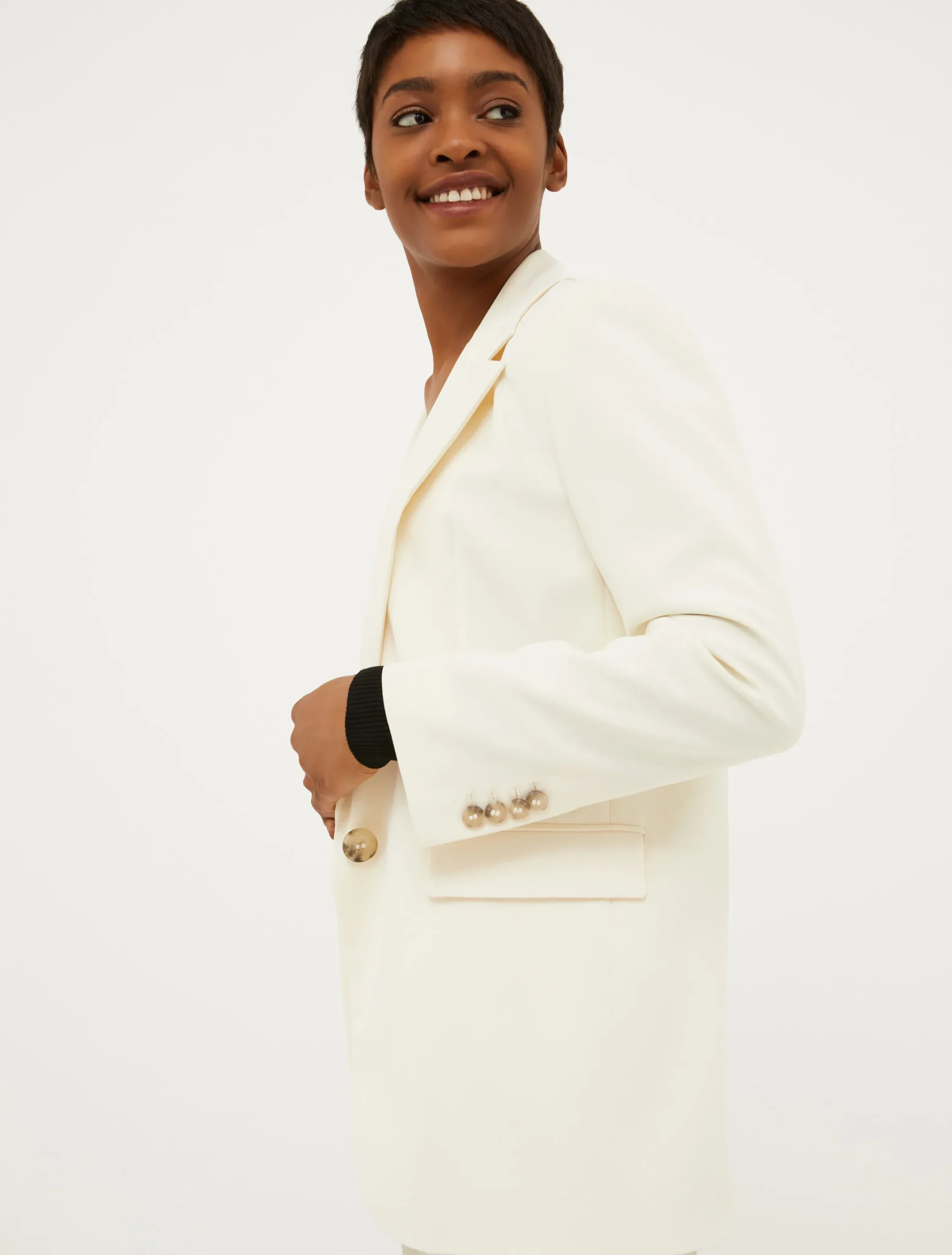 Single-breasted crêpe blazer