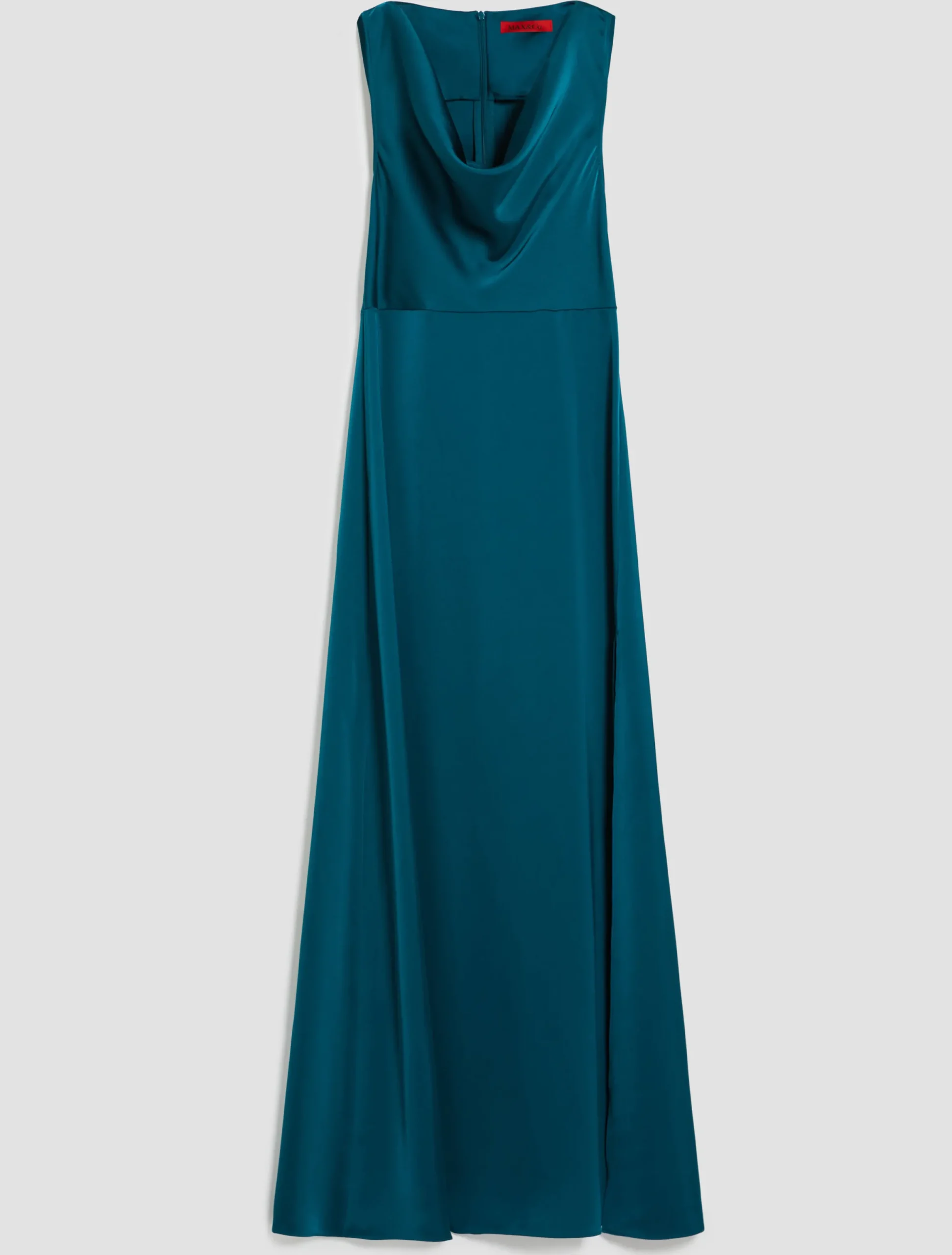 Sleeveless satin maxi dress