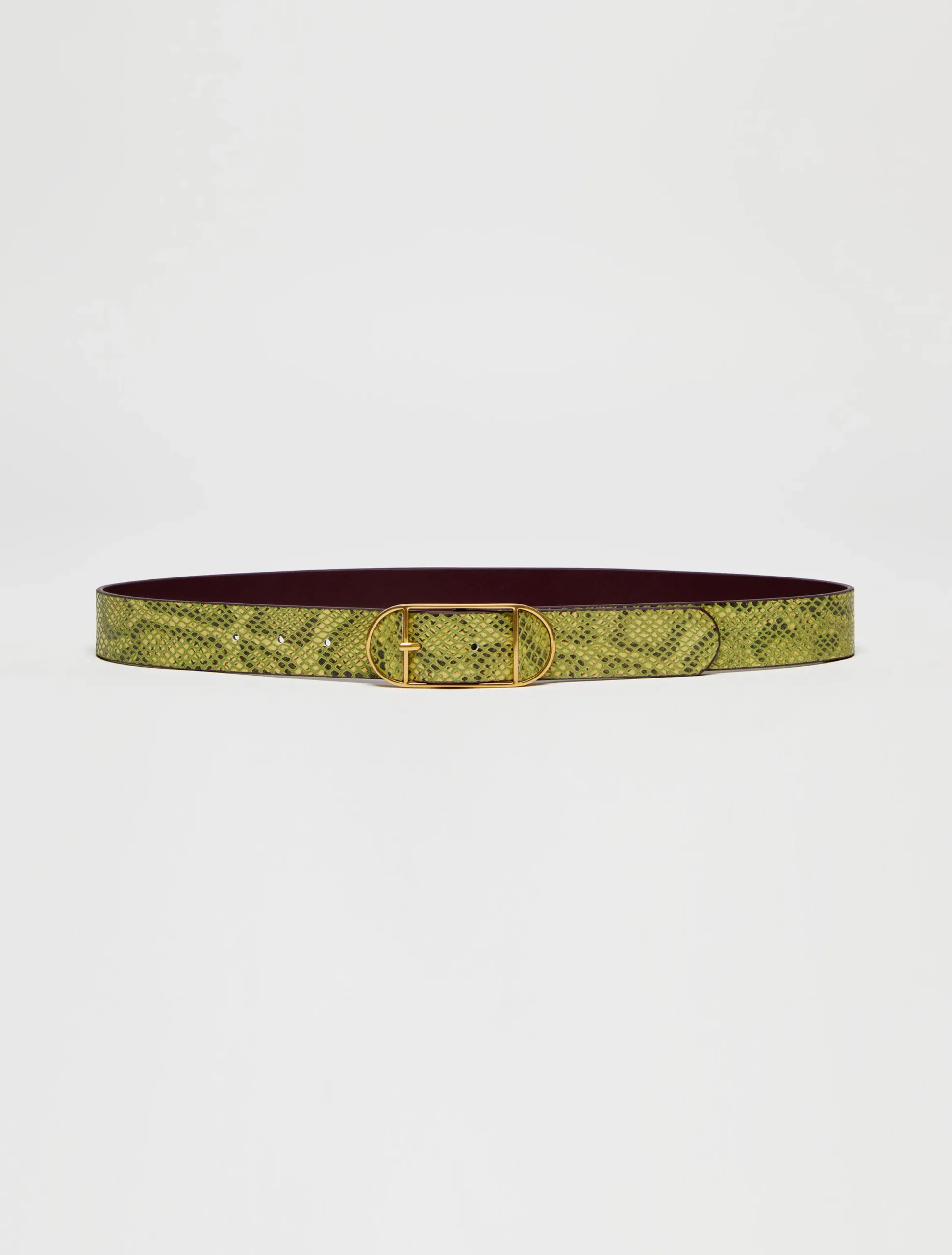 Slim leather belt