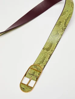 Slim leather belt