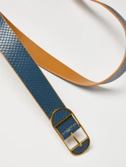 Slim leather belt