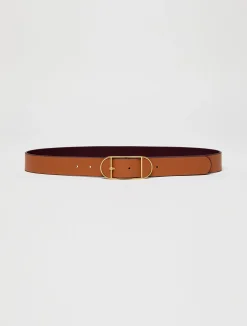 Slim leather belt