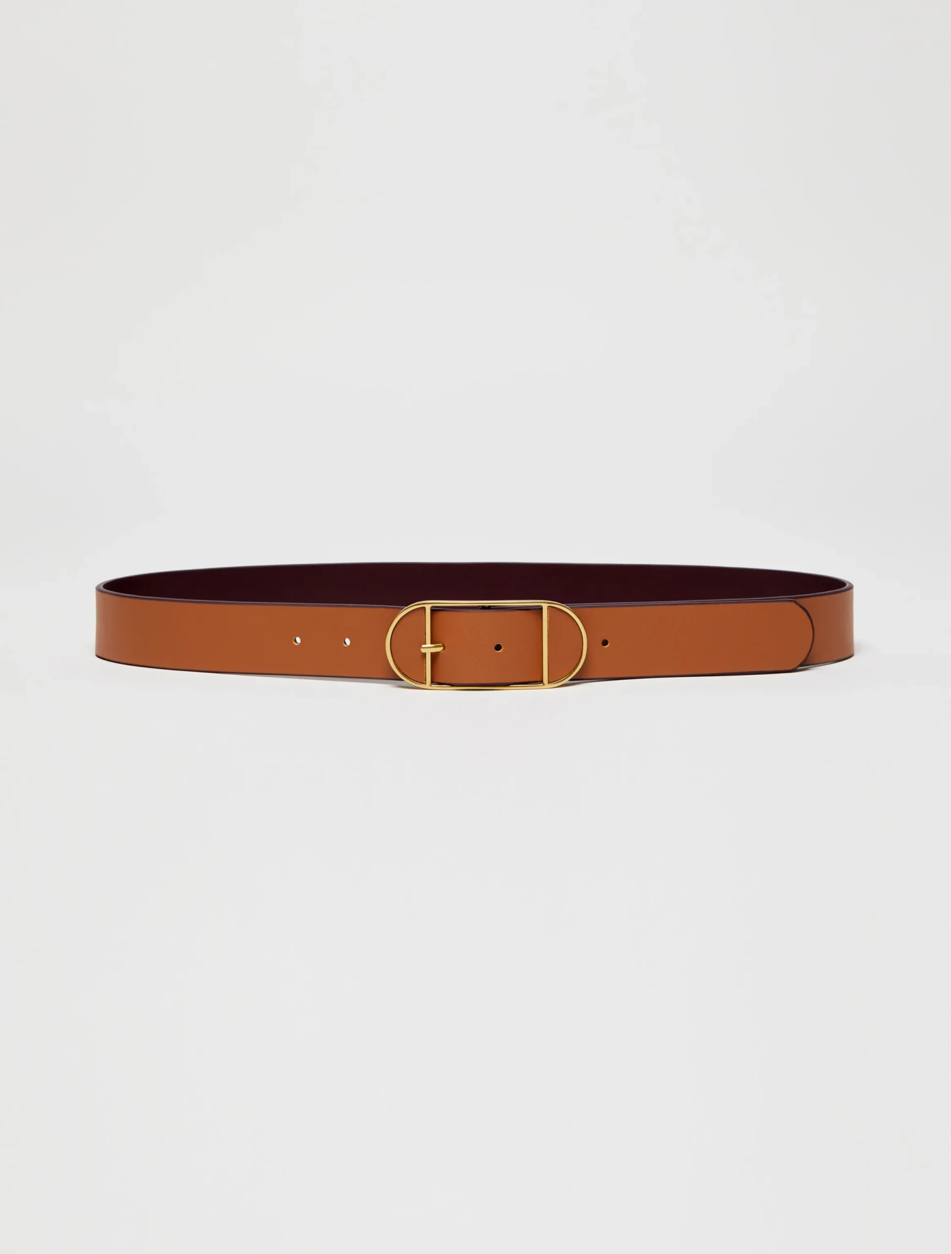 Slim leather belt