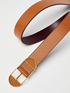 Slim leather belt