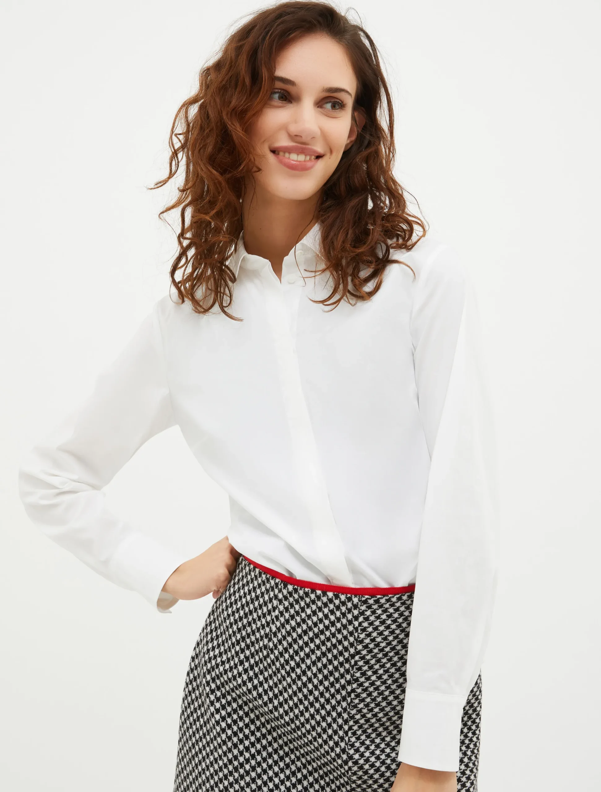 Slim-fit cotton poplin shirt