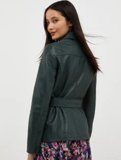 Slim-fit leather jacket