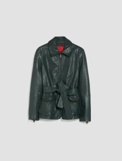 Slim-fit leather jacket