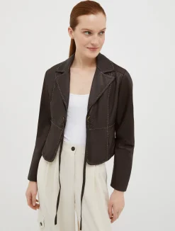 Slim-fit nappa-leather jacket