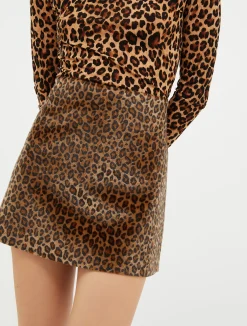 Spotted flared mini skirt