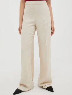 Straight-cut satin trousers