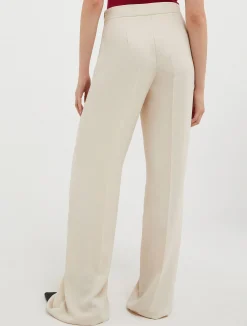 Straight-cut satin trousers