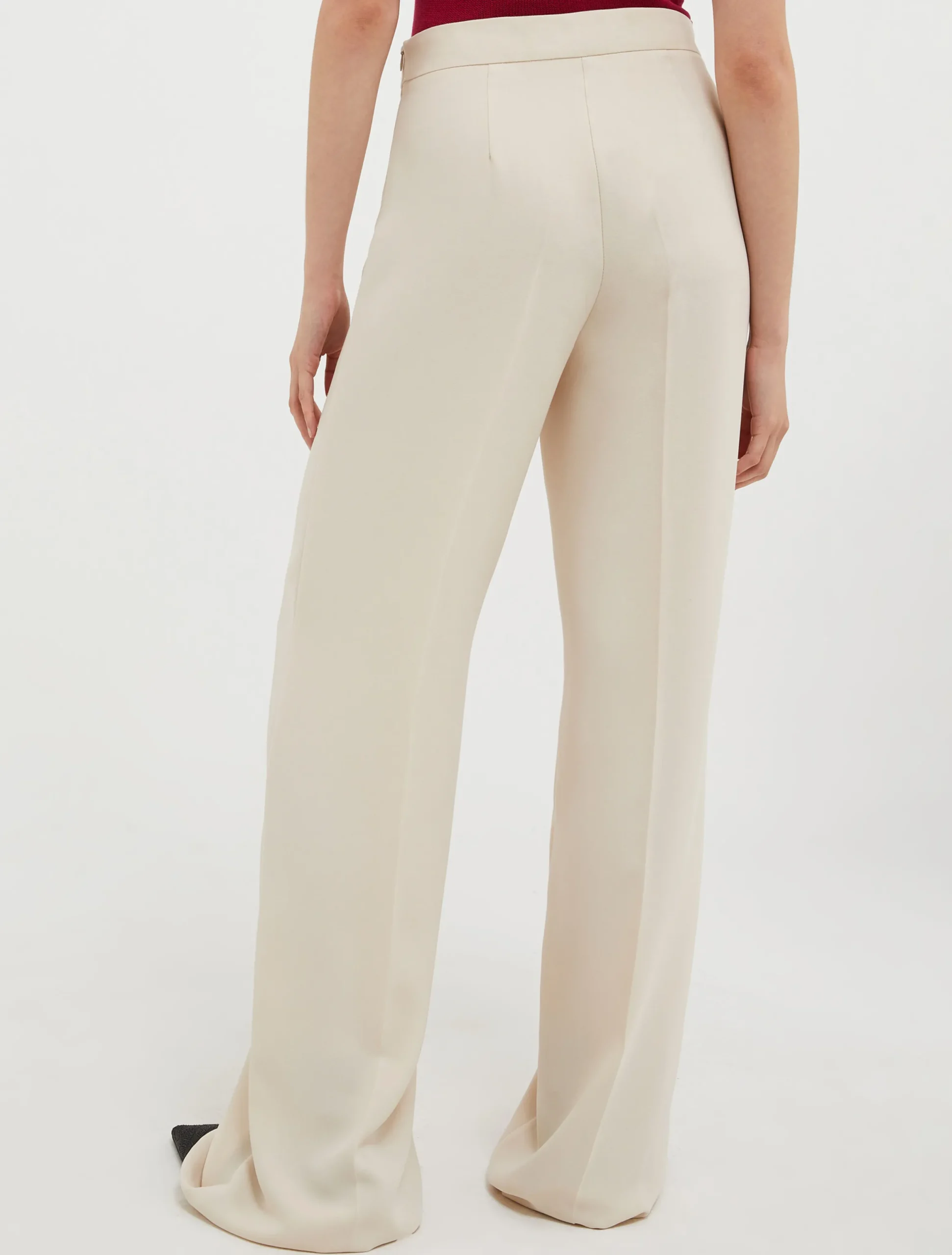 Straight-cut satin trousers