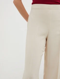 Straight-cut satin trousers