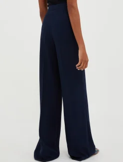 Straight-cut satin trousers