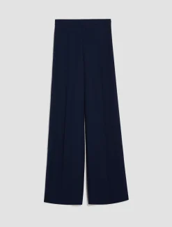 Straight-cut satin trousers