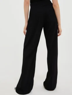 Straight-cut satin trousers
