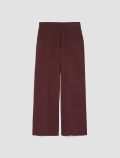 Straight-leg suede-jersey trousers