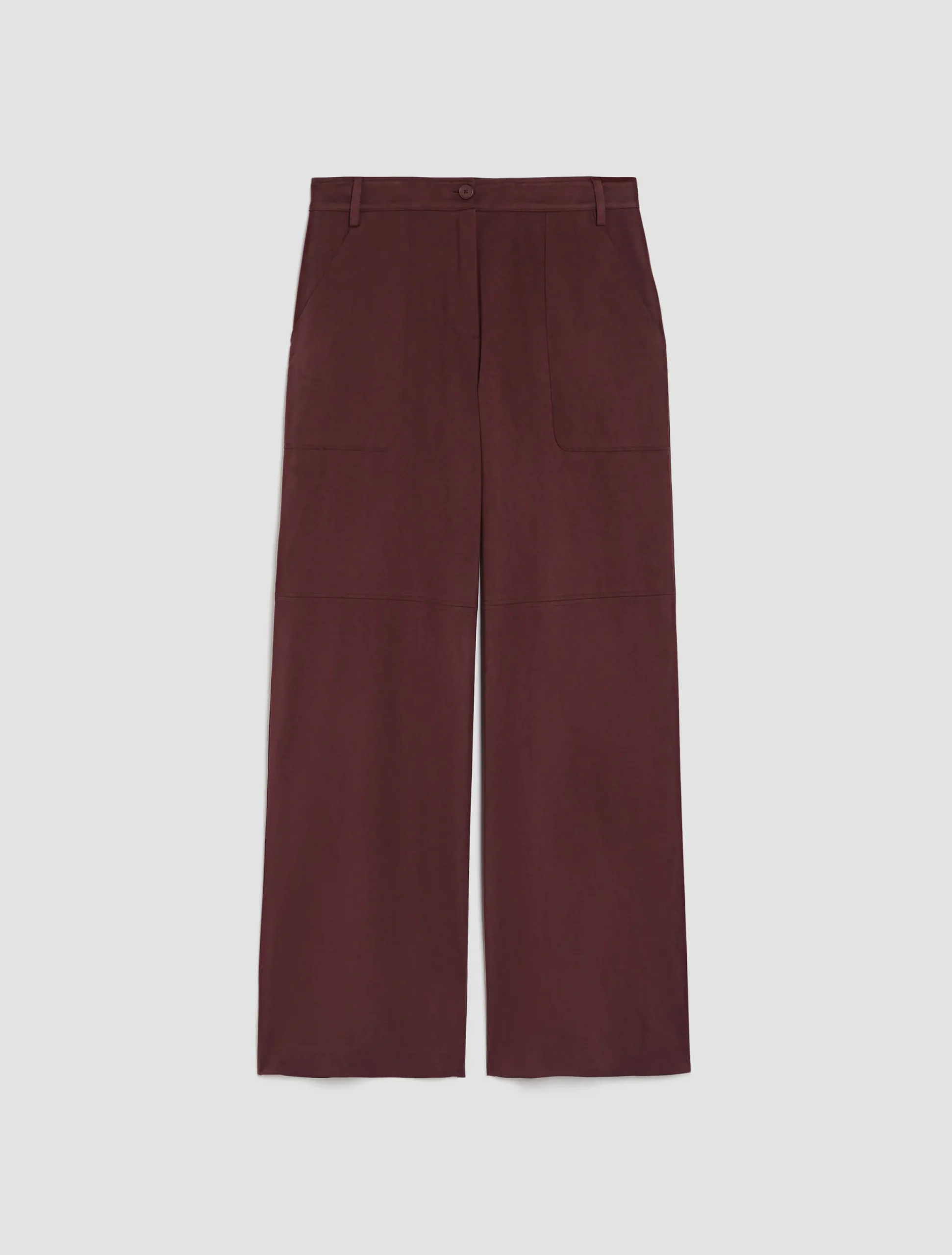 Straight-leg suede-jersey trousers