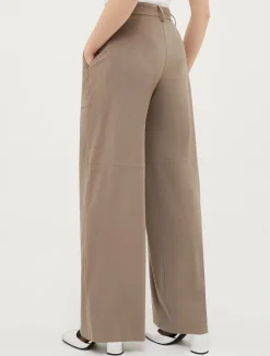 Straight-leg suede-jersey trousers