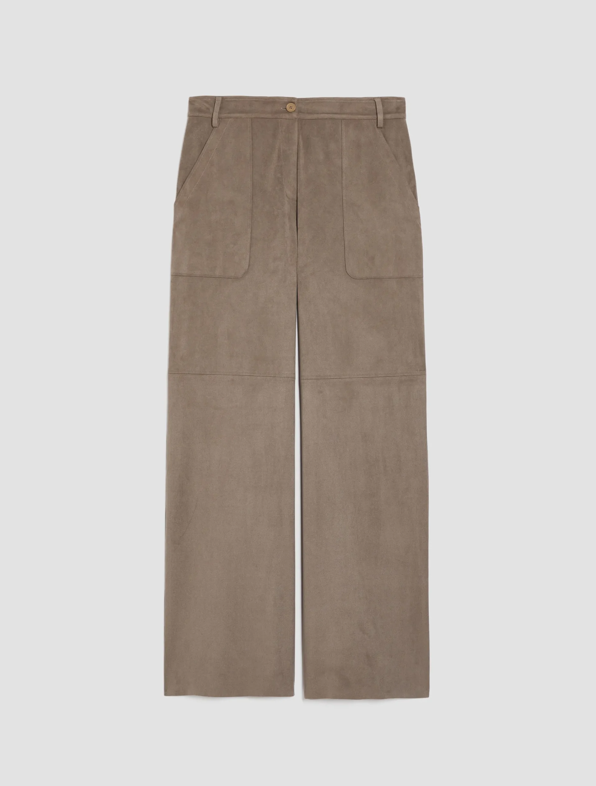 Straight-leg suede-jersey trousers